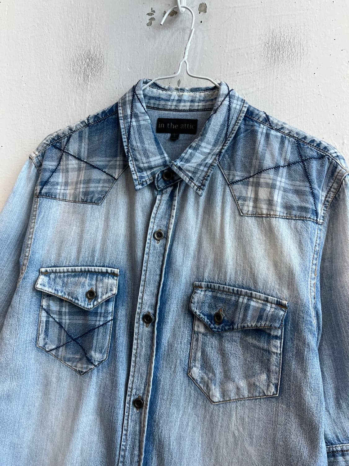 IN THE ATTIC 웨스턴 하프 데님 셔츠 상품이미지3