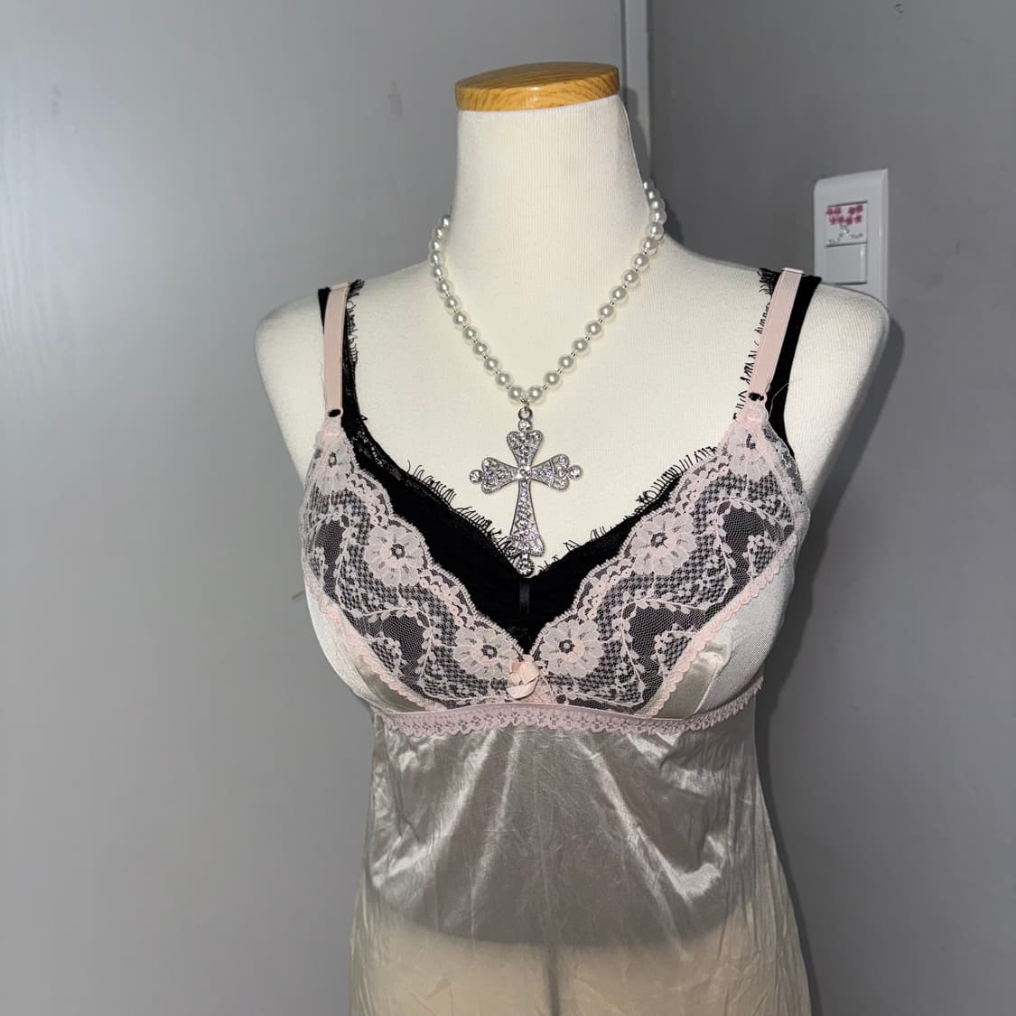 핑크 코랄 레이스 슬립 상품이미지3