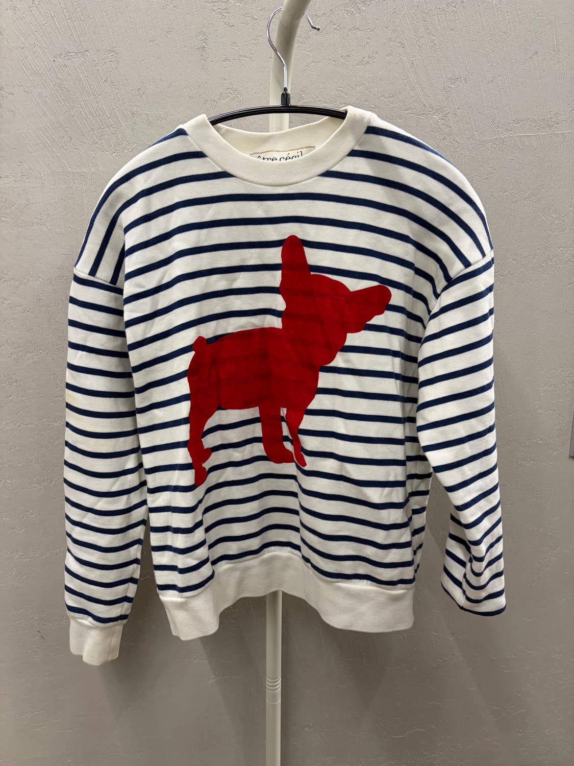 에트르 세실 스트라이프 강아지 맨투맨 S 상품이미지2