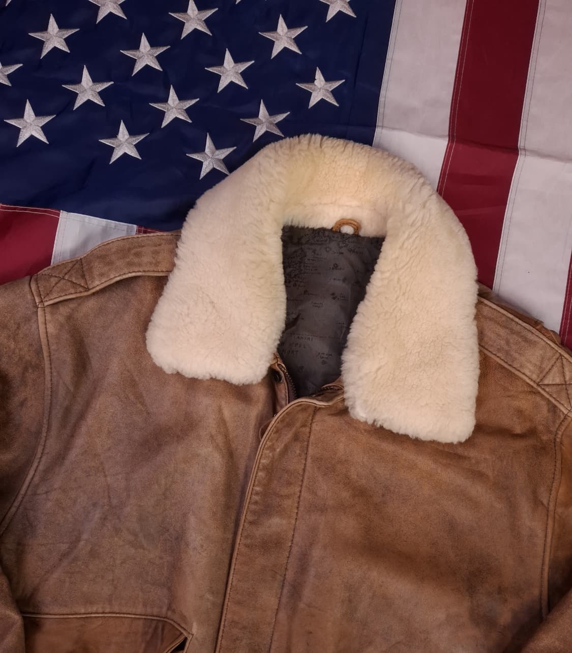 90's 일본판 리얼레더 밀리터리 항공자켓 상품이미지2