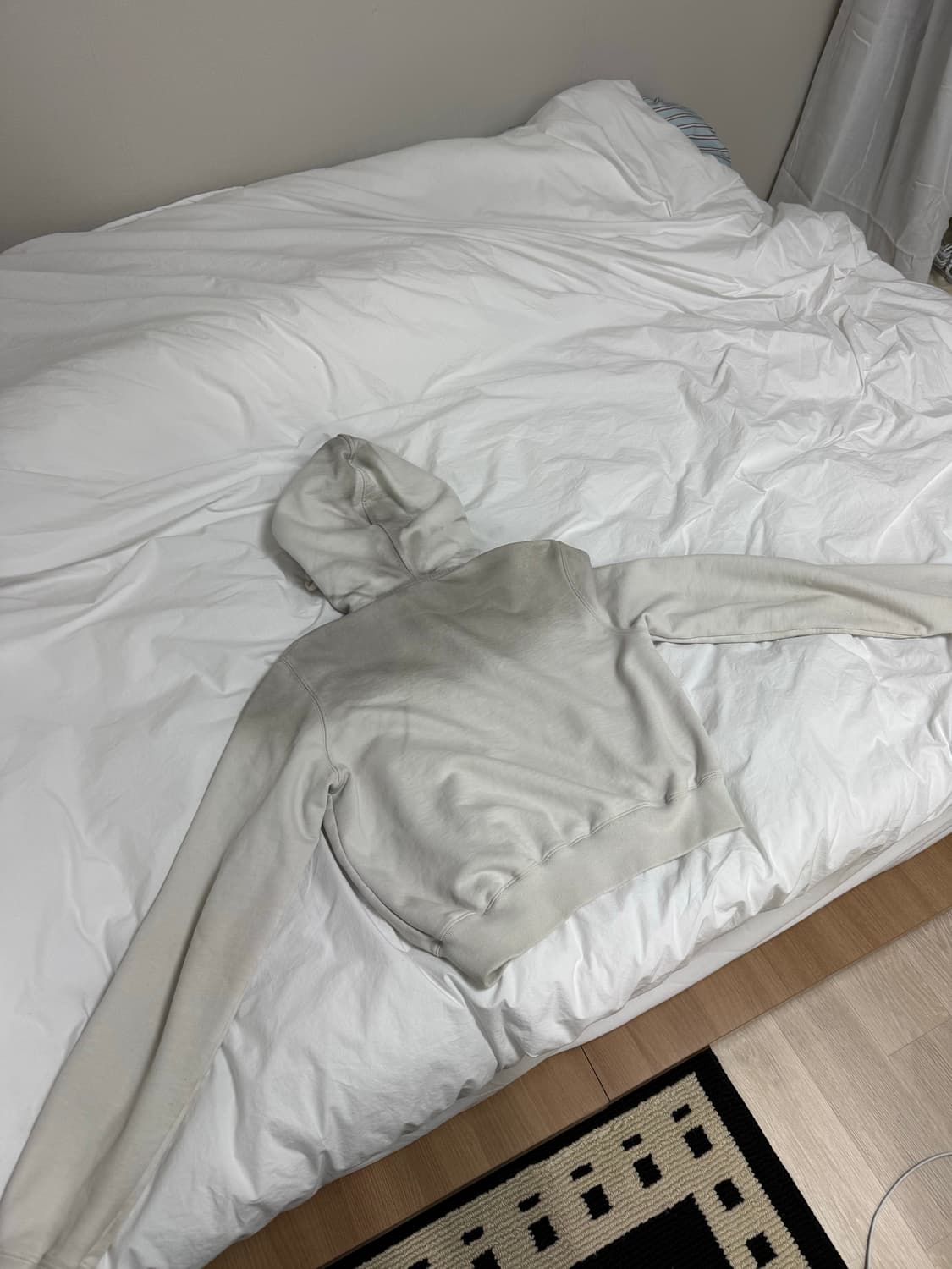 로레일즈 더티 언발란스 후드 집업 ice gray 상품이미지4