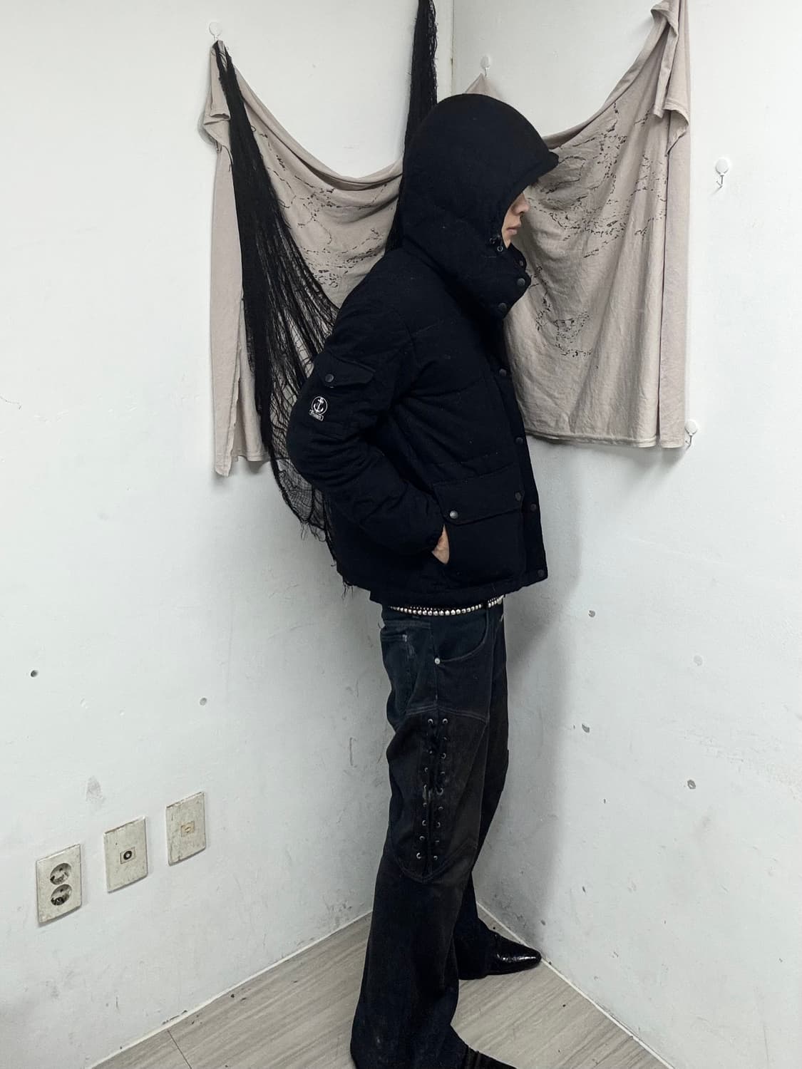 Y2K Mood Patch Detail Black Padding 상품이미지7