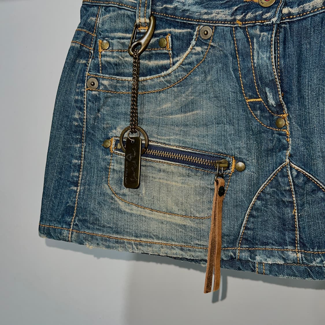 BRAY STEVE ALAN 바이커 데님 미니스커트 상품이미지8