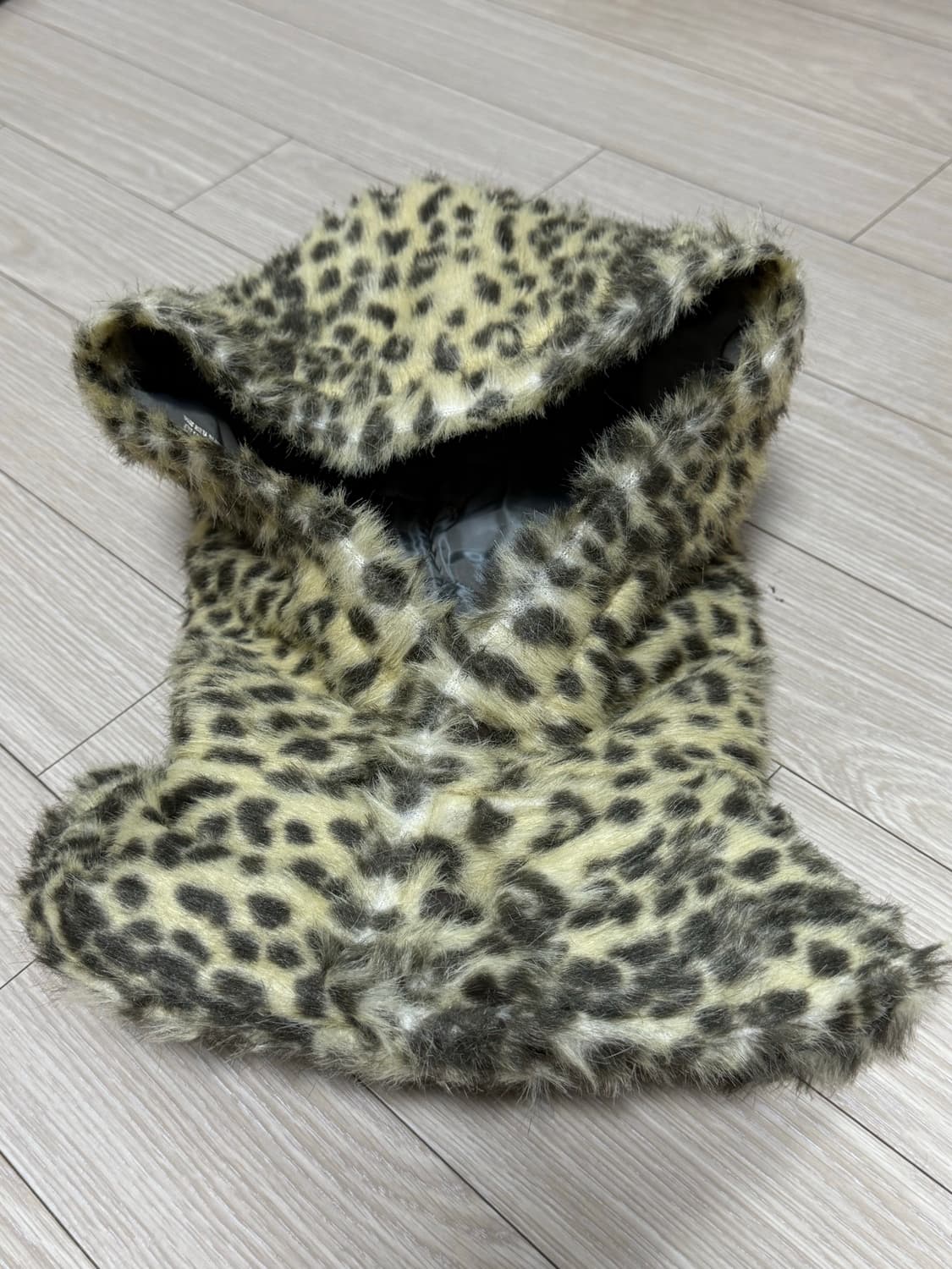 스탠드얼론 레오파드 모헤어 안감패딩  후드캡 상품이미지2