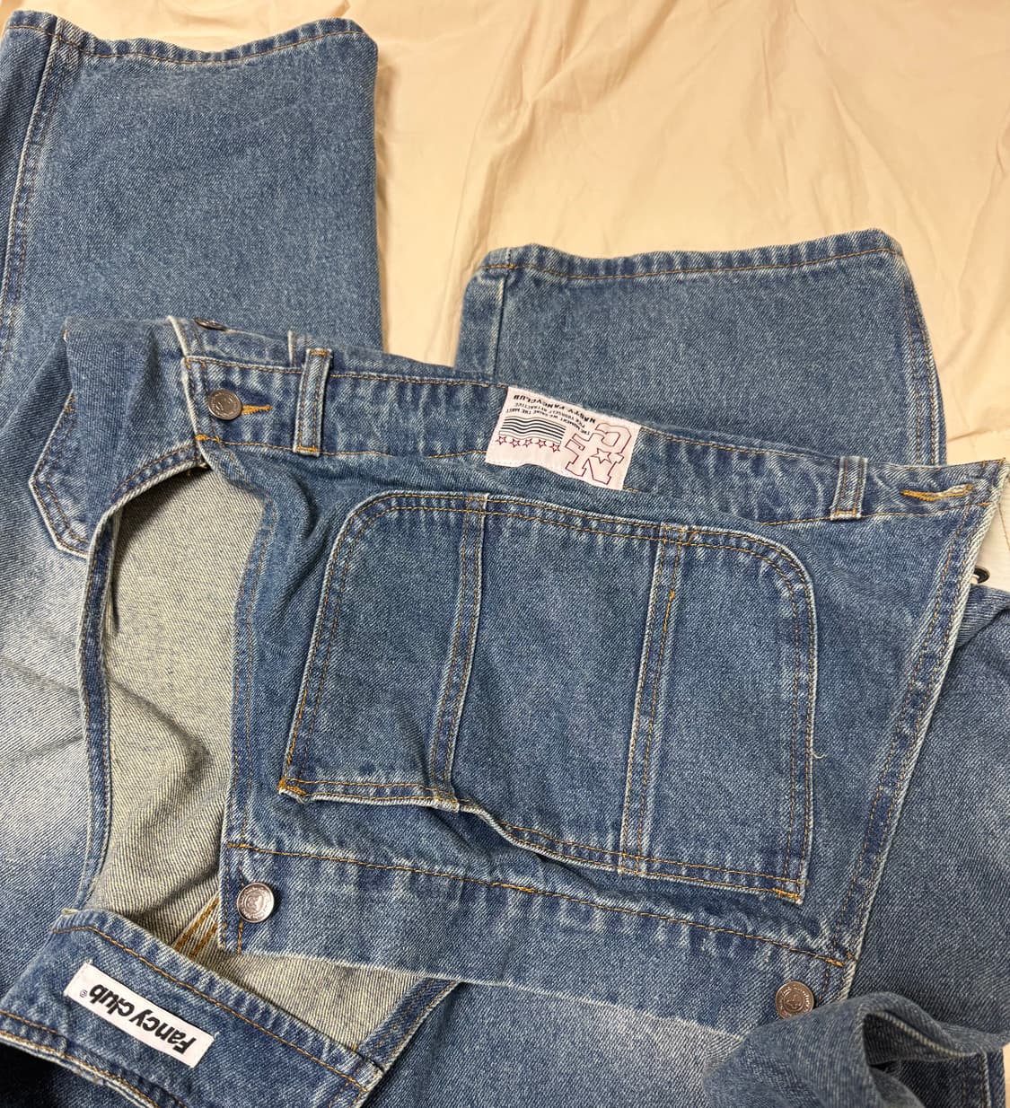 네스티팬시클럽 | 유쓰 데님 오버롤 다크 블루 상품이미지10