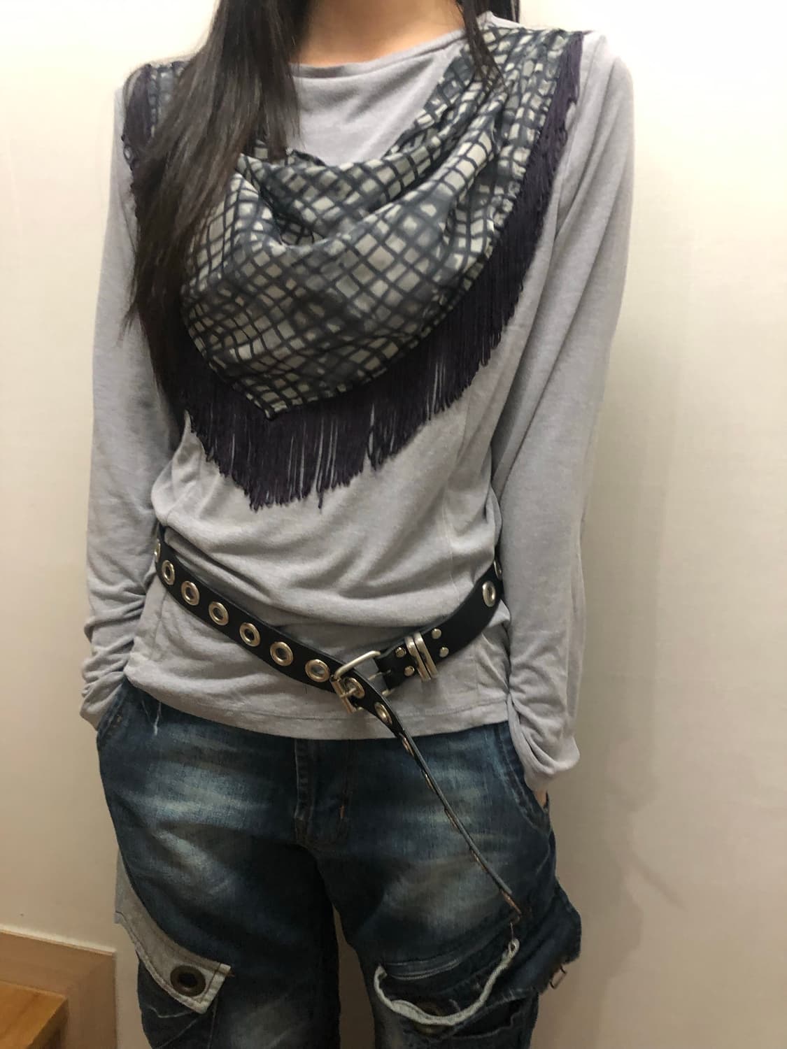 빈티지 그레이 태슬 티셔츠 상품이미지4