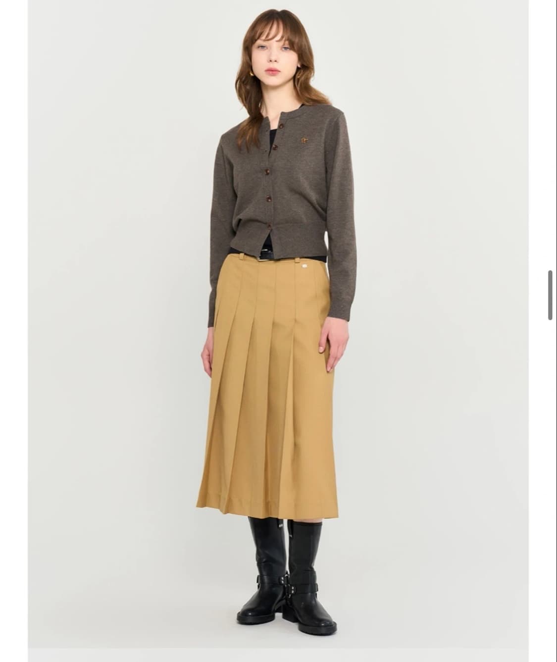 [제너럴아이디어] 크루넥 에센셜 가디간 카키/차콜 상품이미지2