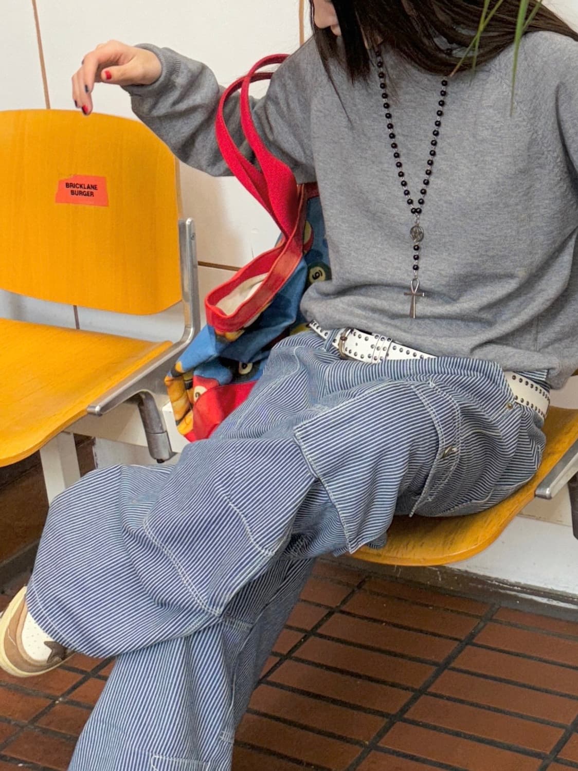 [ unisex ]히코리 스트라이프 워크 카고 와이드 pts 상품이미지1