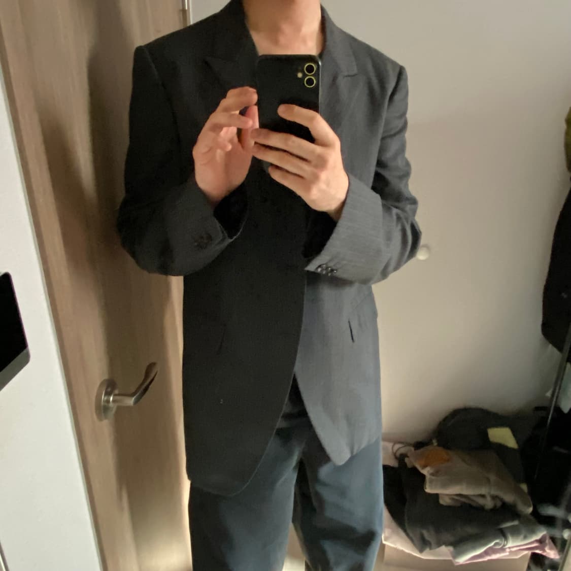 [L] 꼼데가르송 옴므 플러스 06SS 그레이 스트라이프 블레이저 상품이미지6