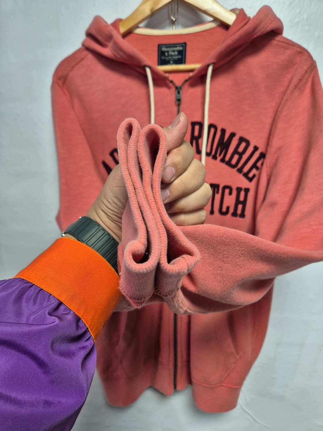 아베크롬비 대장급 자몽핑크 후드집업 M사이즈(상태A급) 상품이미지5