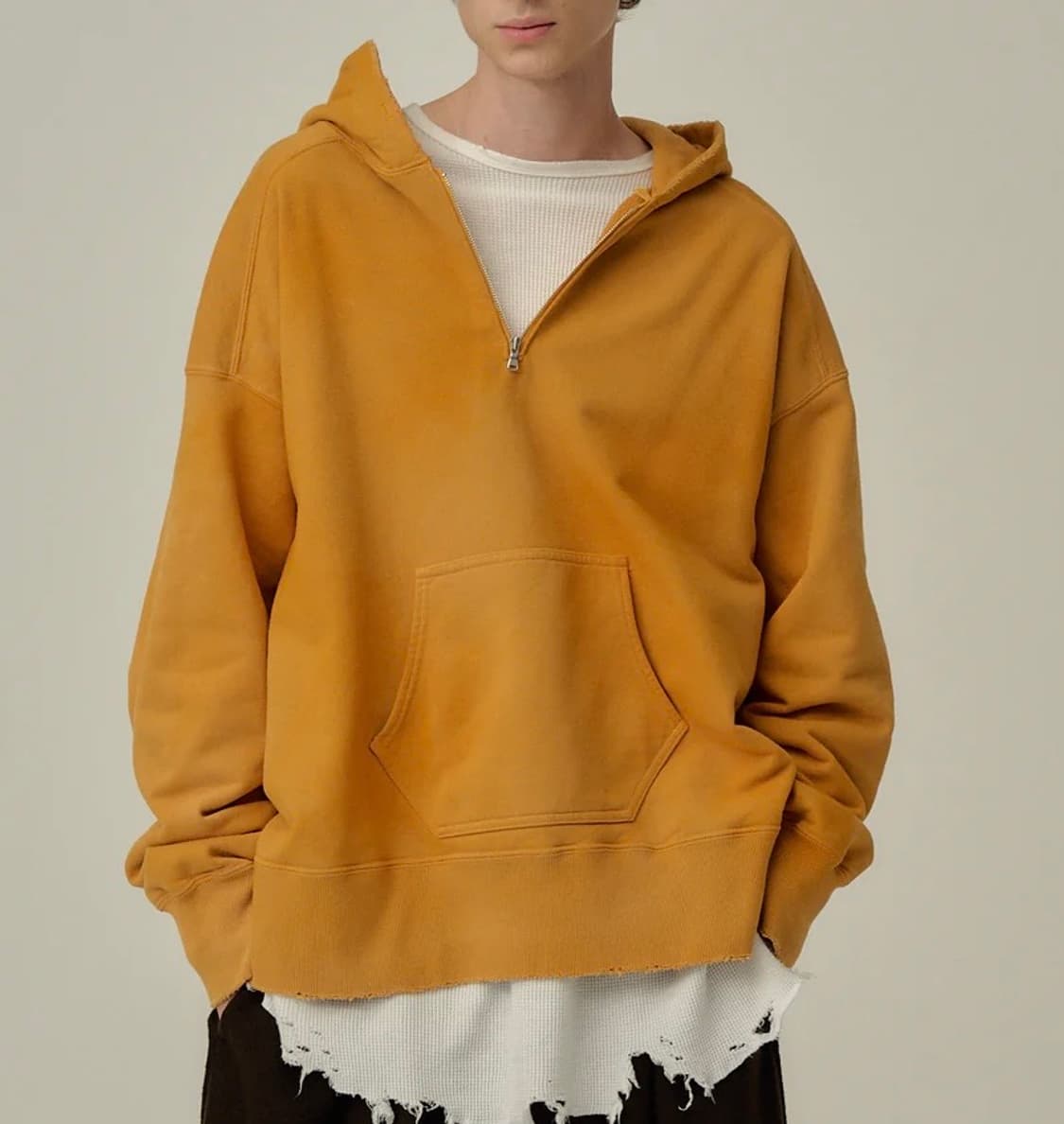 안셀름 25aw 하프집업 후디 옐로우 (2) 상품이미지1