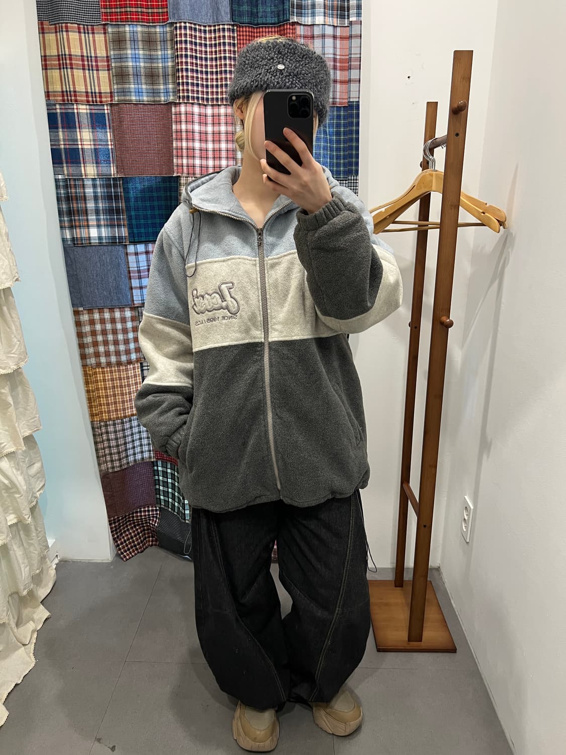 Generation 스카이블루 차콜 플리스 자켓 상품이미지3