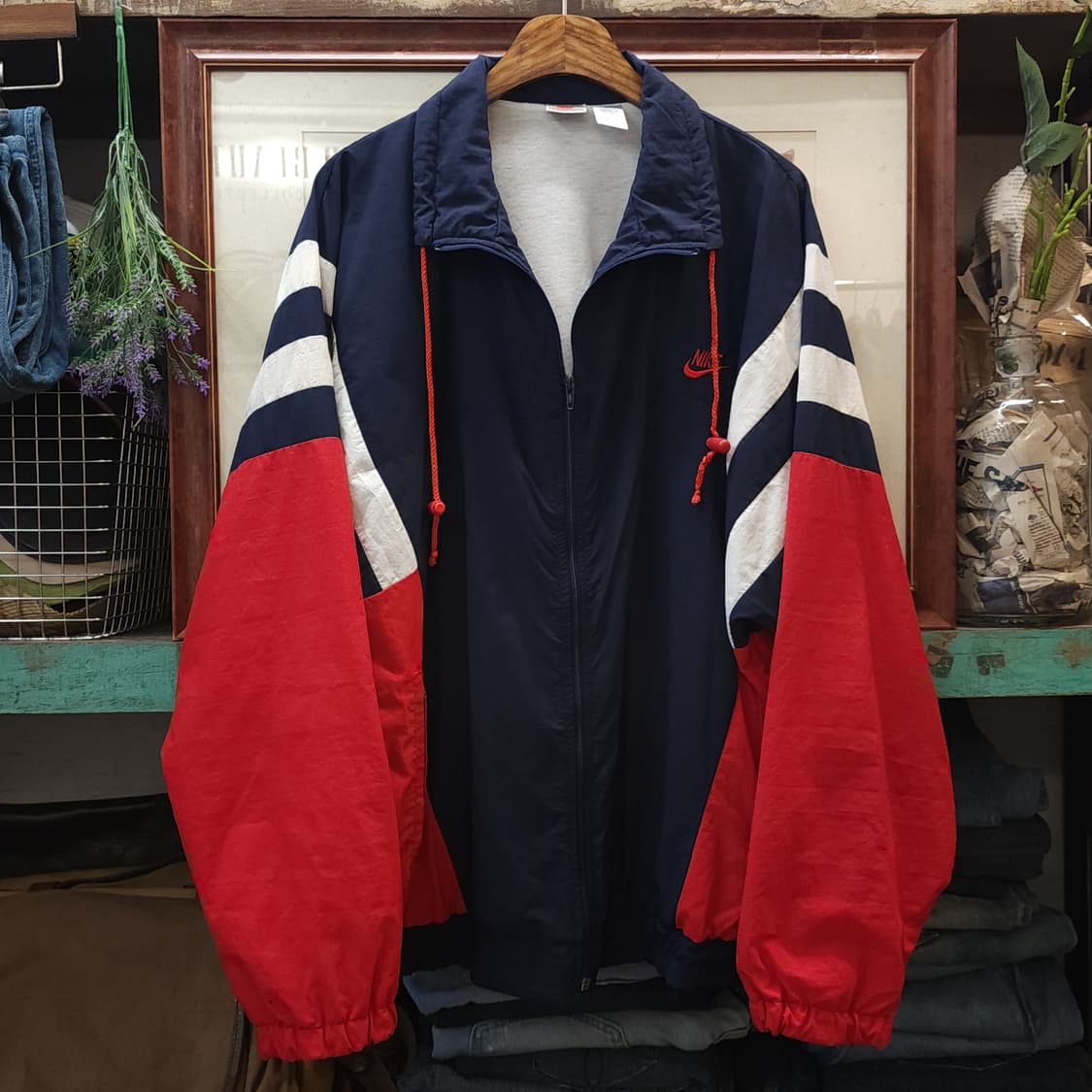 90s  나이키 엠브로이더리 레트로 집업자켓 바람막이 110 상품이미지2