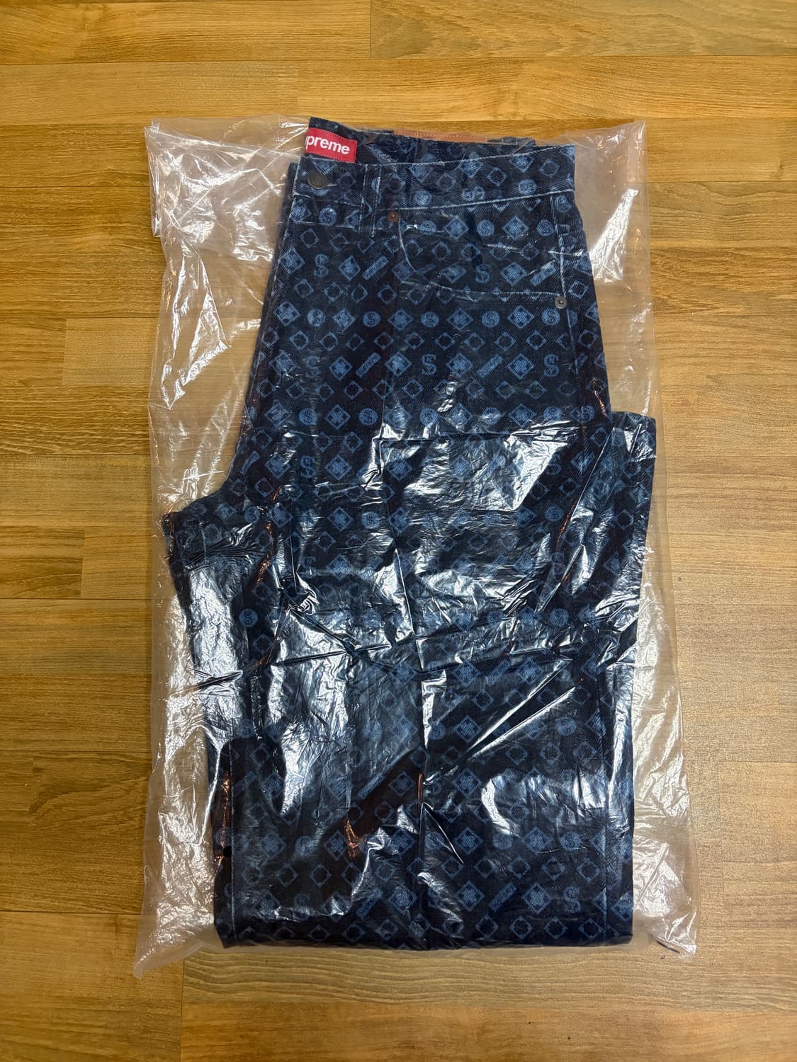 [30] 슈프림 플록 데님 팬츠 루즈 핏 데님 진 블루 상품이미지2