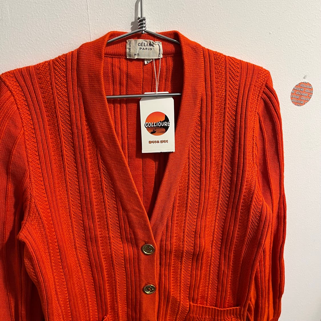80’s 셀린느 퓨어 울 금장 가디건 상품이미지3