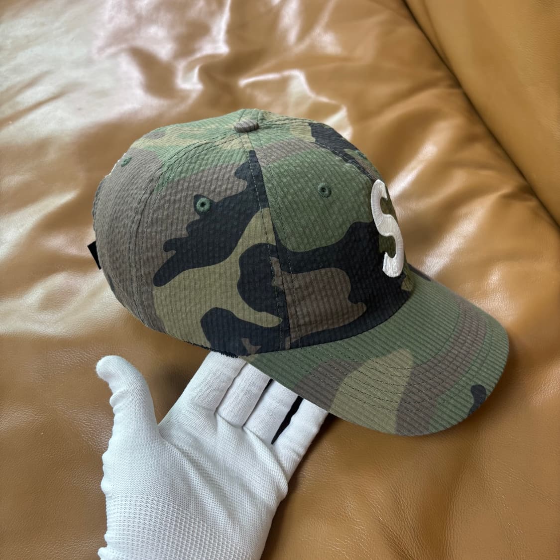 슈프림 S로고 6패널 볼캡 모자 24ss 시어서커 우드랜드 카모 상품이미지3