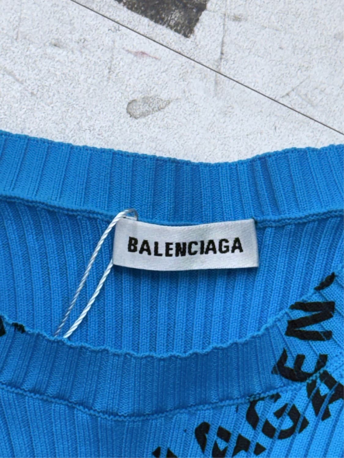 발렌시아가 로고 리브드 니트 톱 상품이미지3