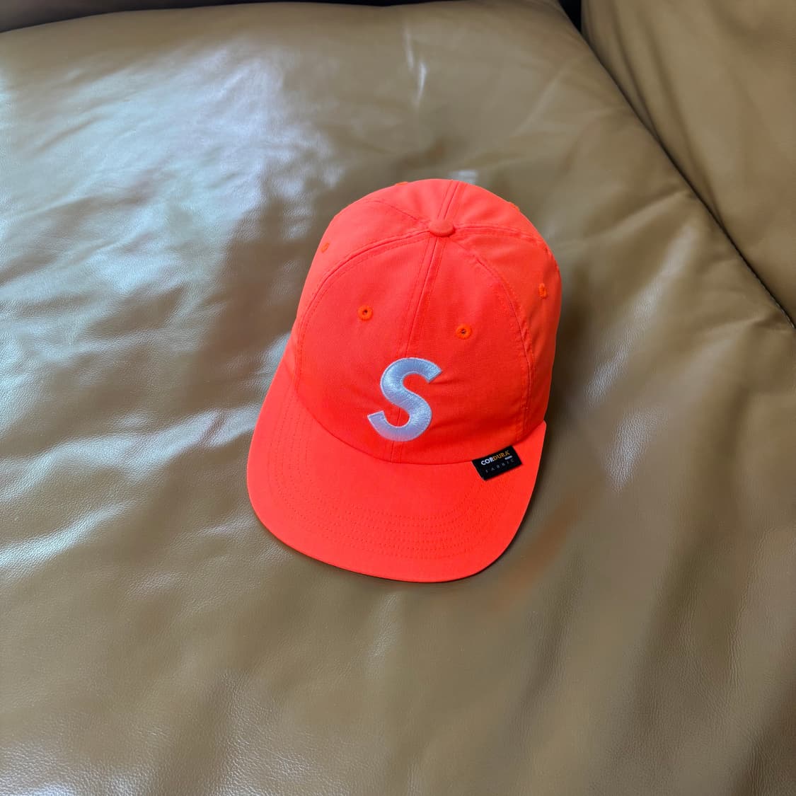 Supreme 슈프림 코듀라 오렌지 S로고 6패널 볼캡 모자 Orange 상품이미지1