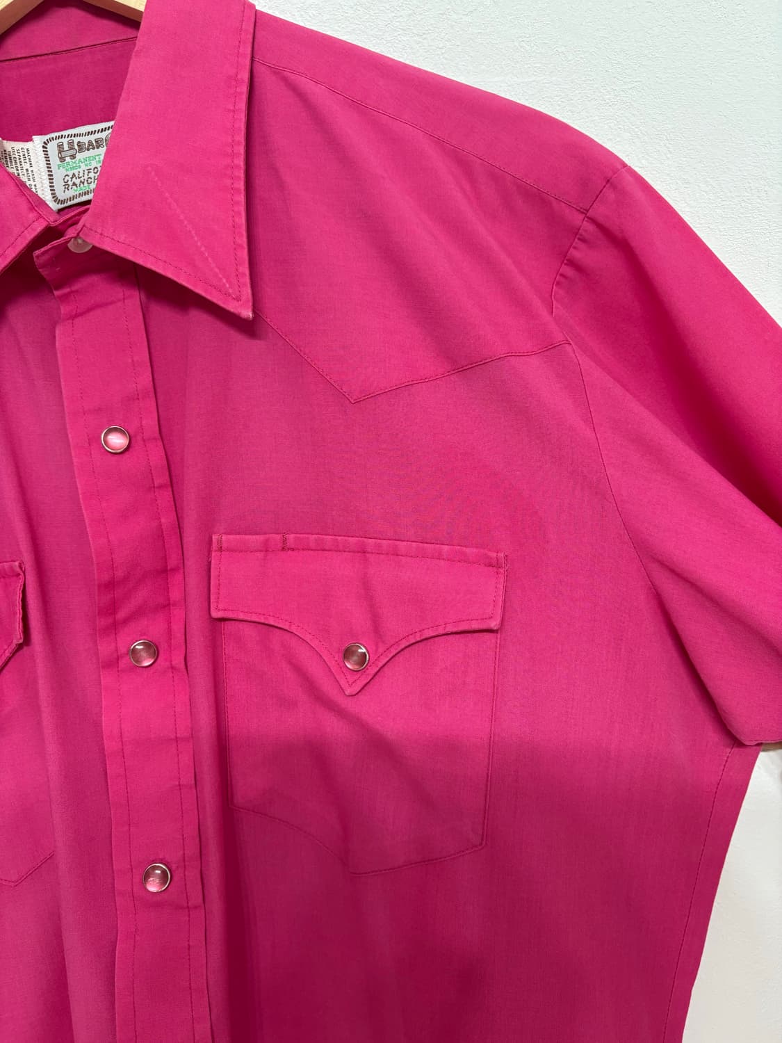 70's vtg H bar C faded Pink Western Shir 상품이미지4