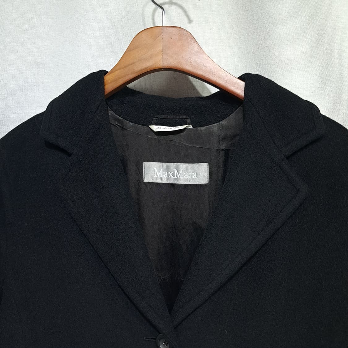 CL081 L 이태리판 막스마라 버진 울 블랙 더블 코트 상품이미지2