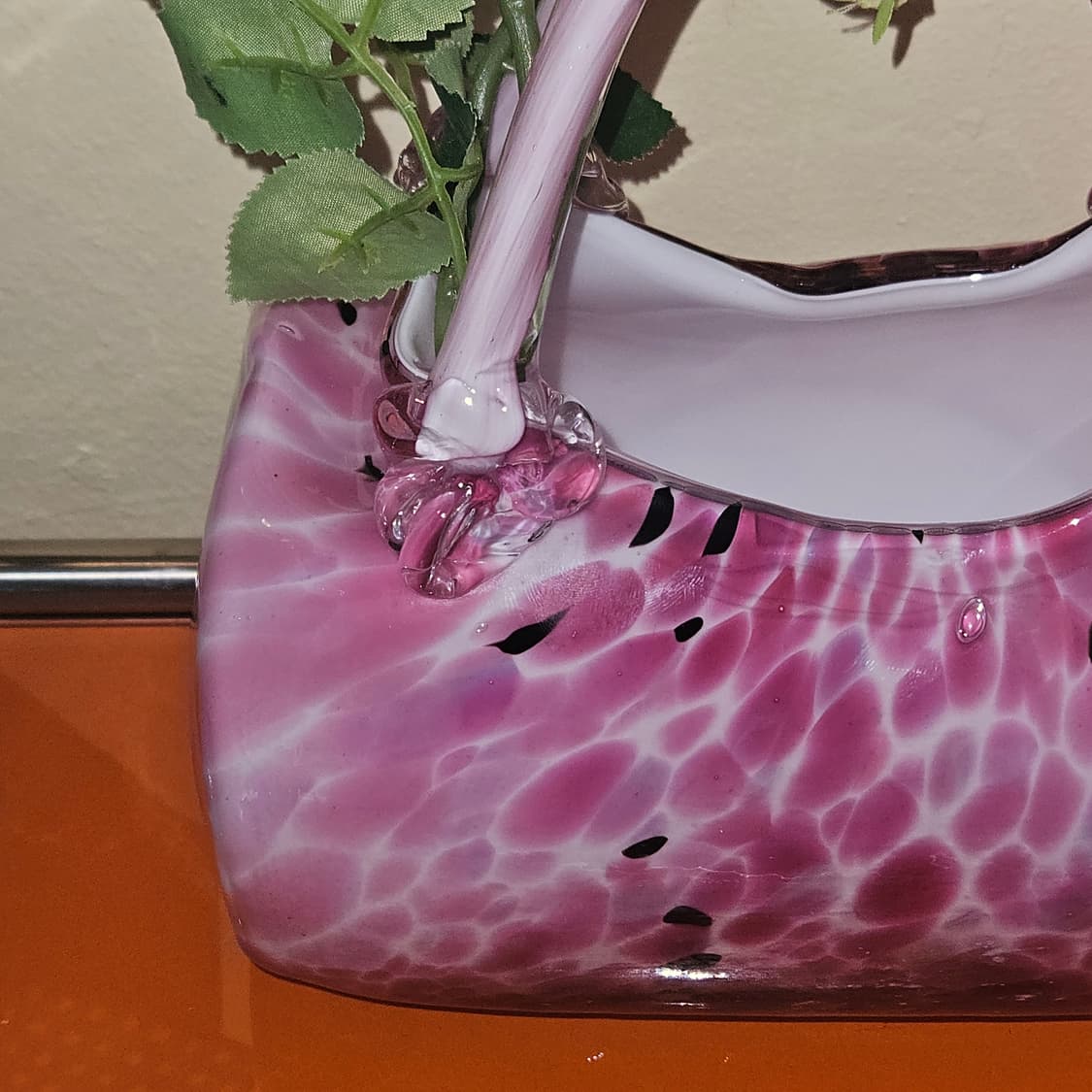 이탈리아 무라노 핑크 마블 꽃잎 바구니 상품이미지3