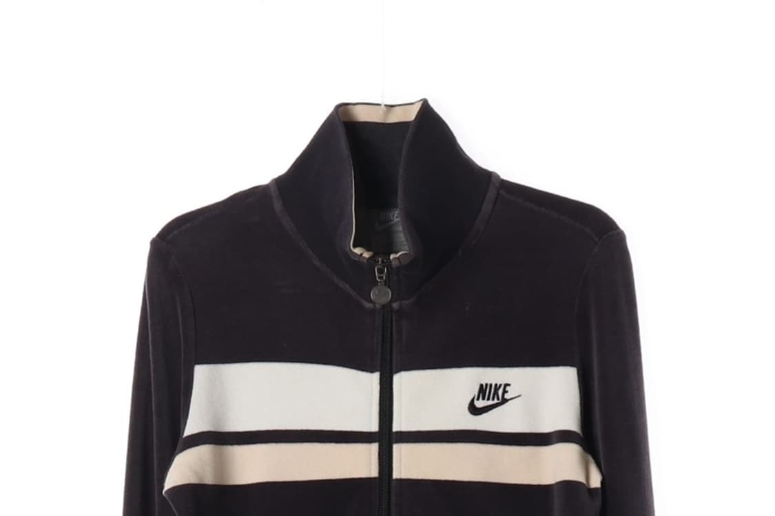 나이키 블랙 앤 베이지 벨루어 트랙 자켓 S 상품이미지3