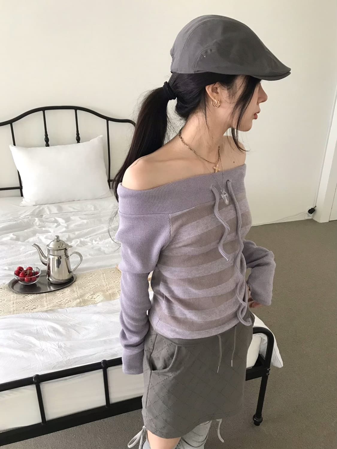 히피디피 베이직 헌팅 캡 모자 그레이 색상 판매 상품이미지1