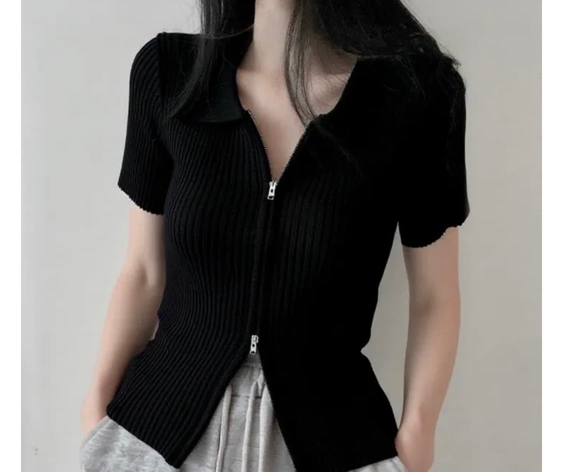 골지 카라 투웨이 집업  상품이미지1