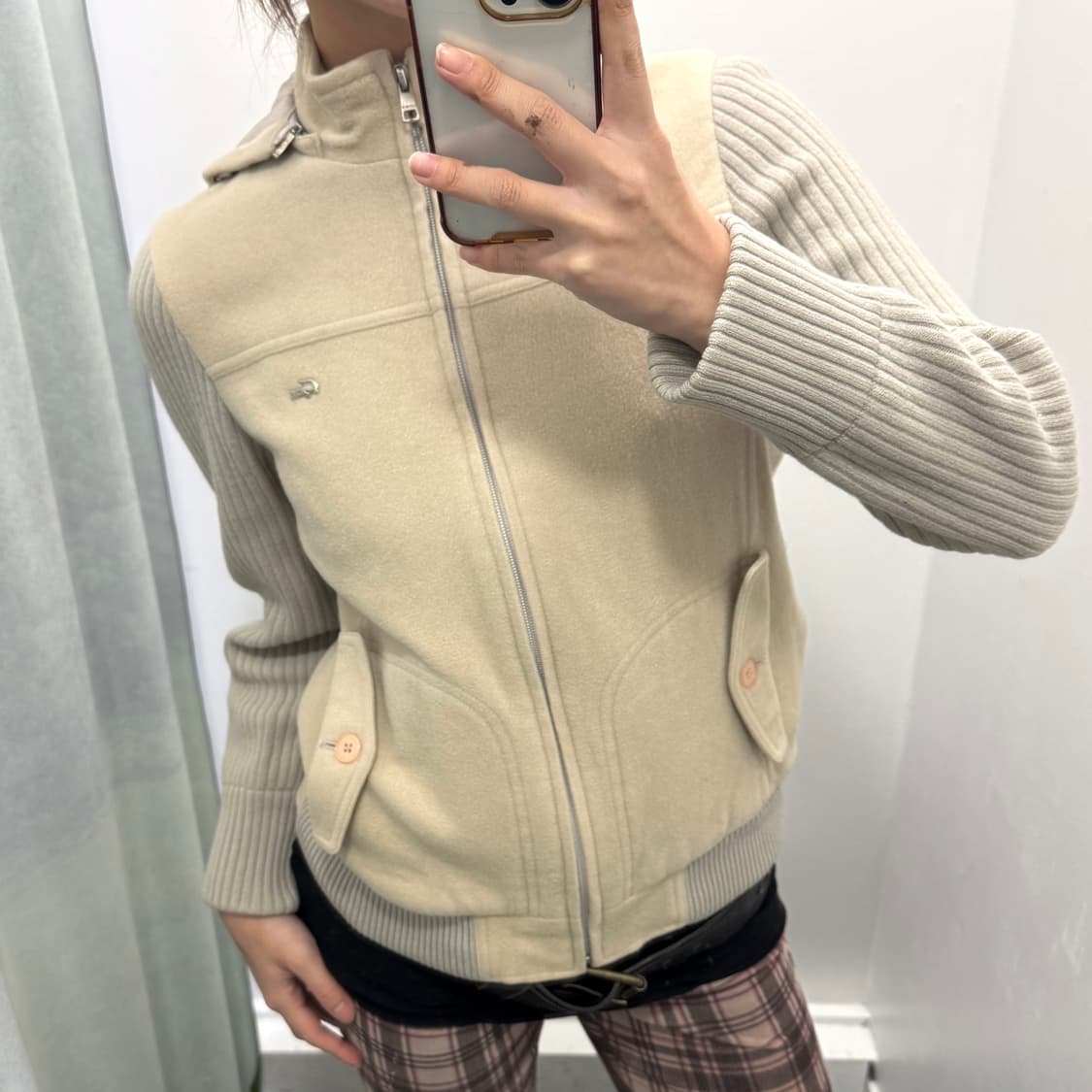 라코스테 베이지 모 니트집업 상품이미지1
