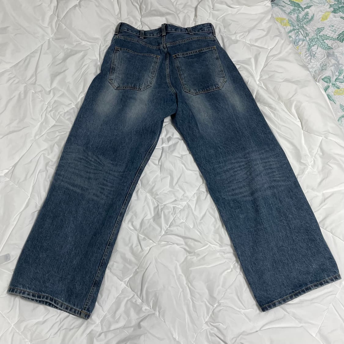 해칭룸 와이드 커브진 워시드블루 3사이즈 상품이미지2