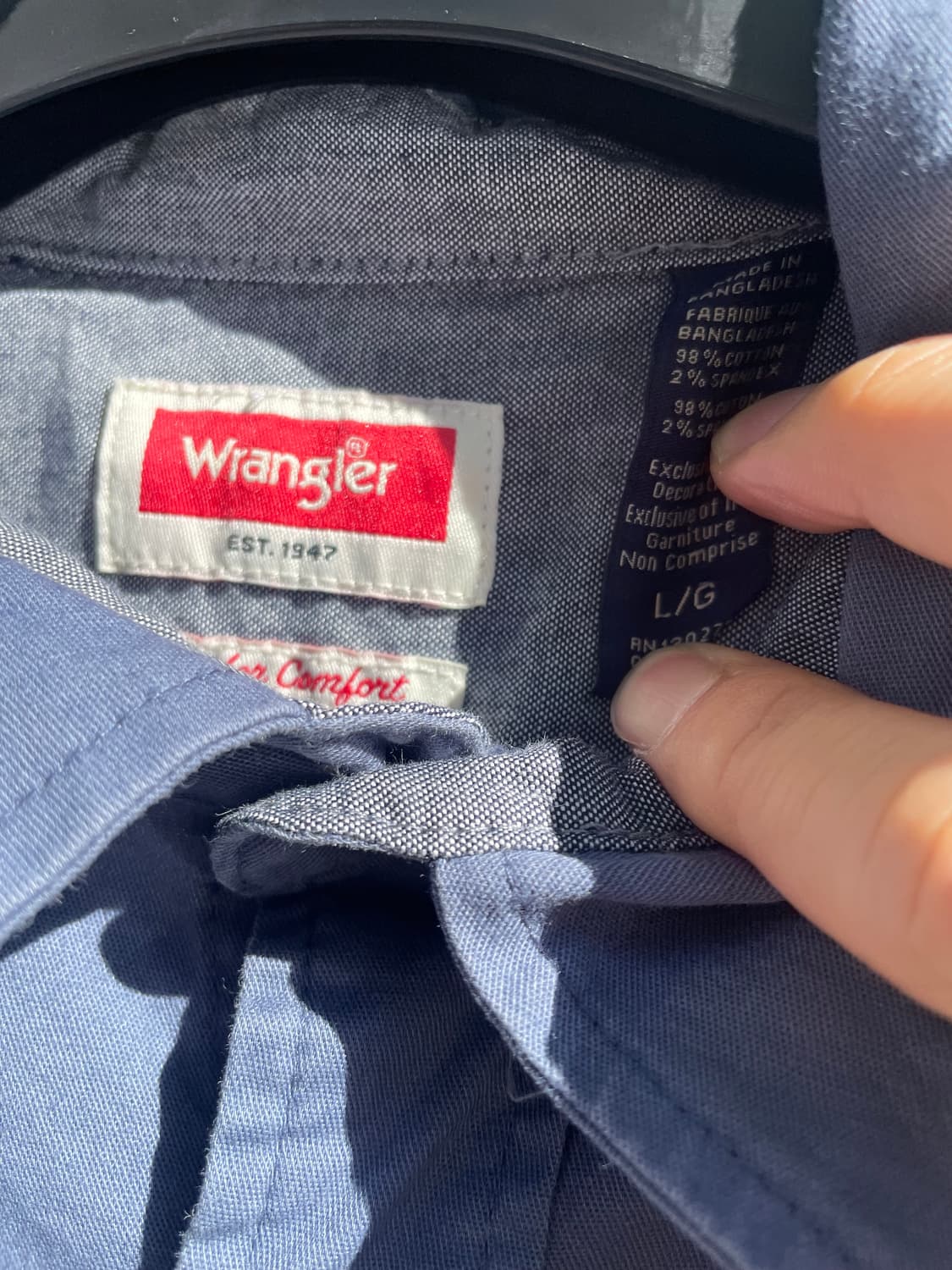 Wrangler work 1/2 shirt (blue) 상품이미지3