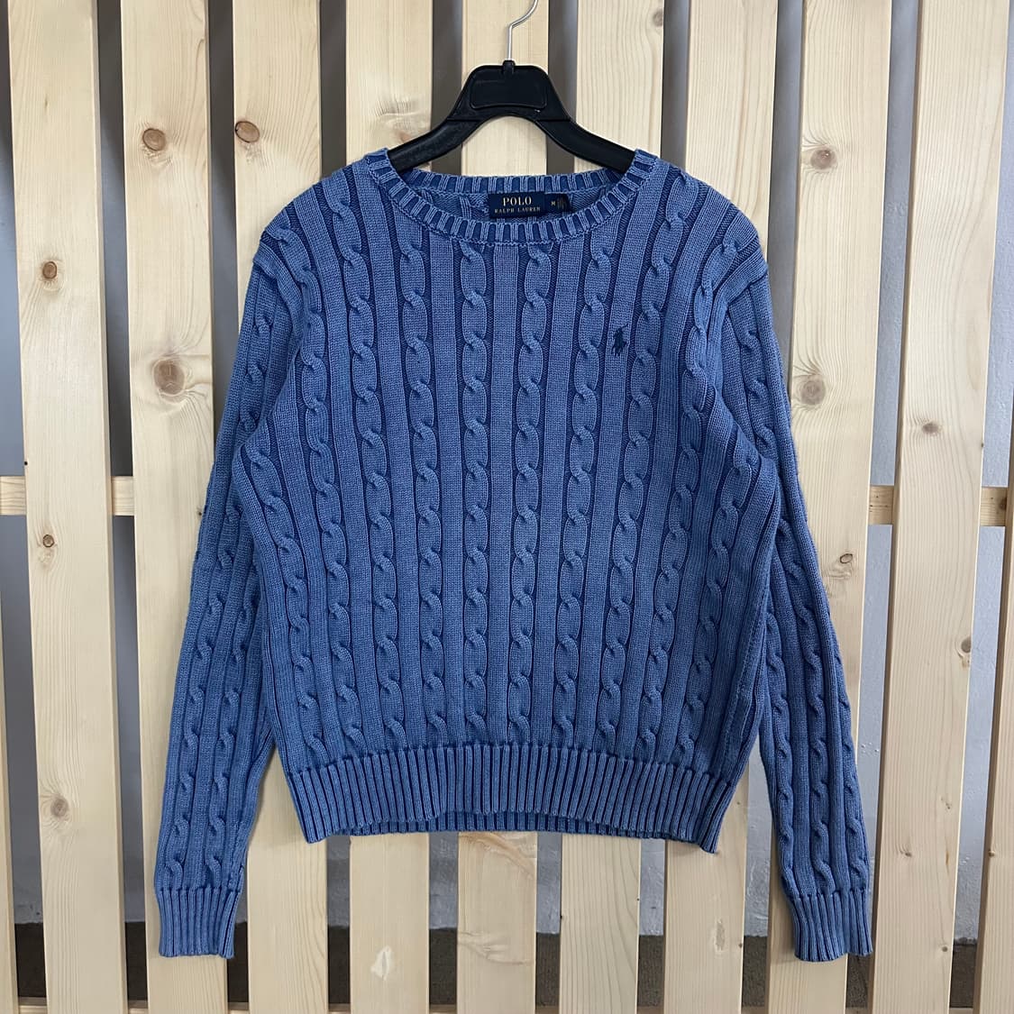 (M) 폴로 랄프로렌 블루 케이블 니트 스웨터 상품이미지1