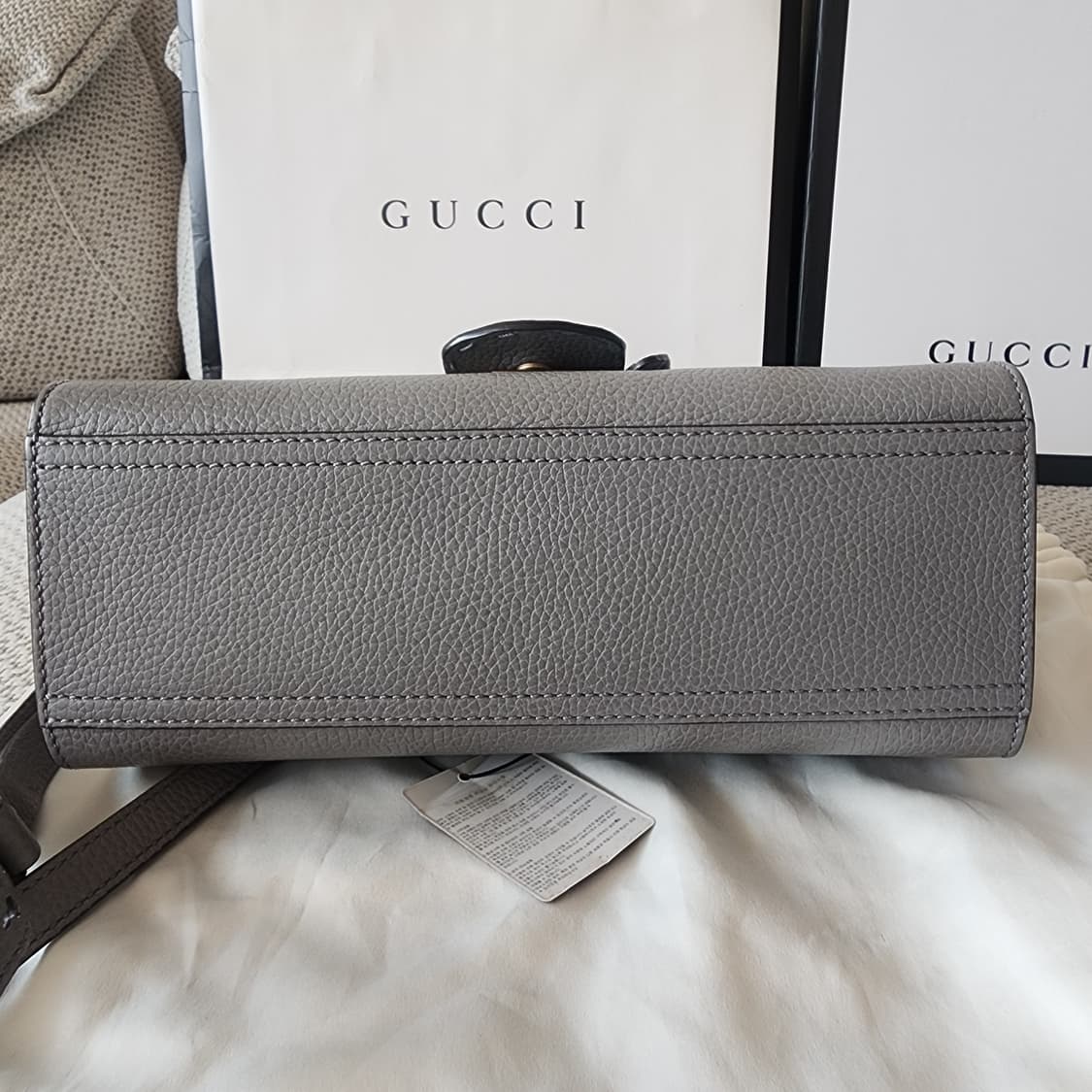 초민트급 구찌 GG 마몽 탑핸들 숄더백 스몰 그레이 상품이미지7