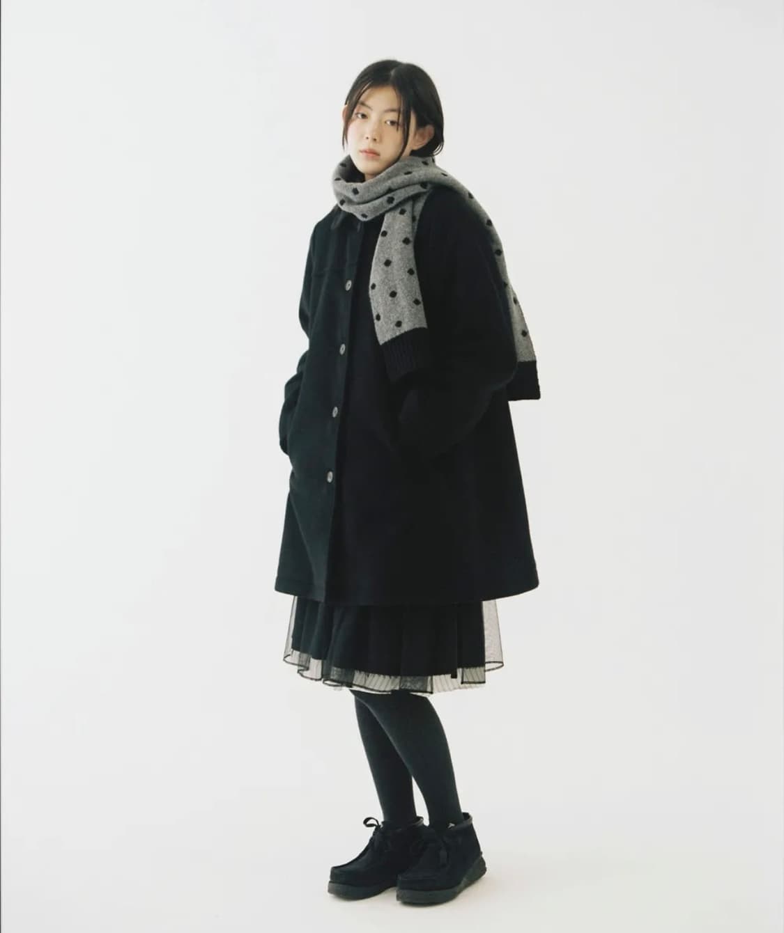 오헤시오 HALF RAGLAN WOOL COAT 하프 울 코트 블랙 상품이미지4