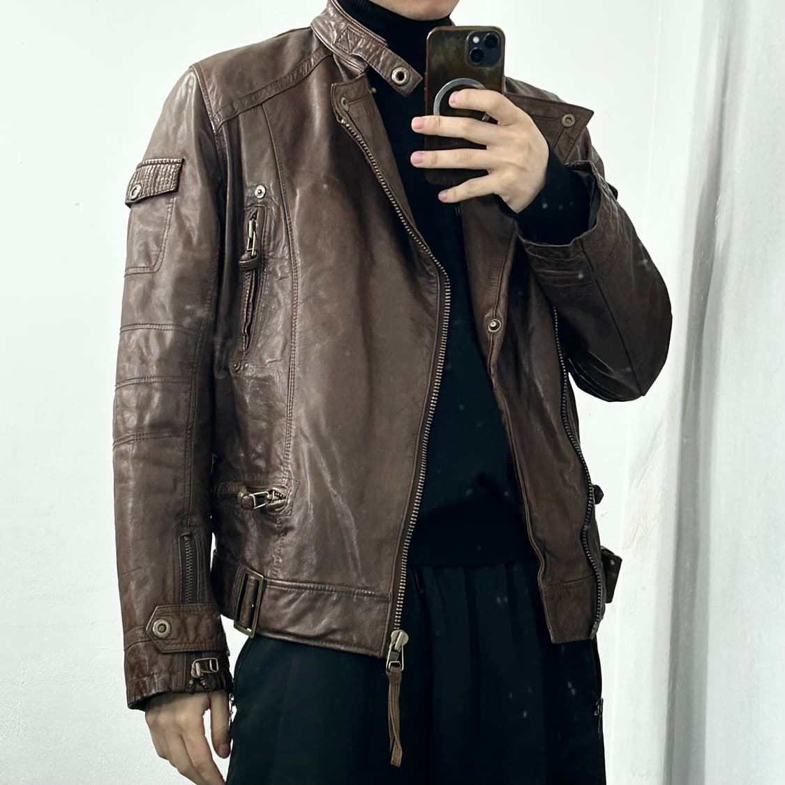 DOHC 양가죽 라이더 자켓 상품이미지2