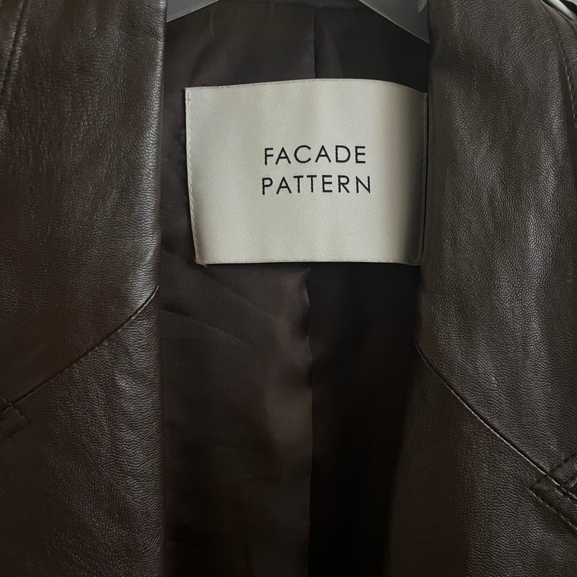 파사드패턴 오버핏 레더자켓 상품이미지4