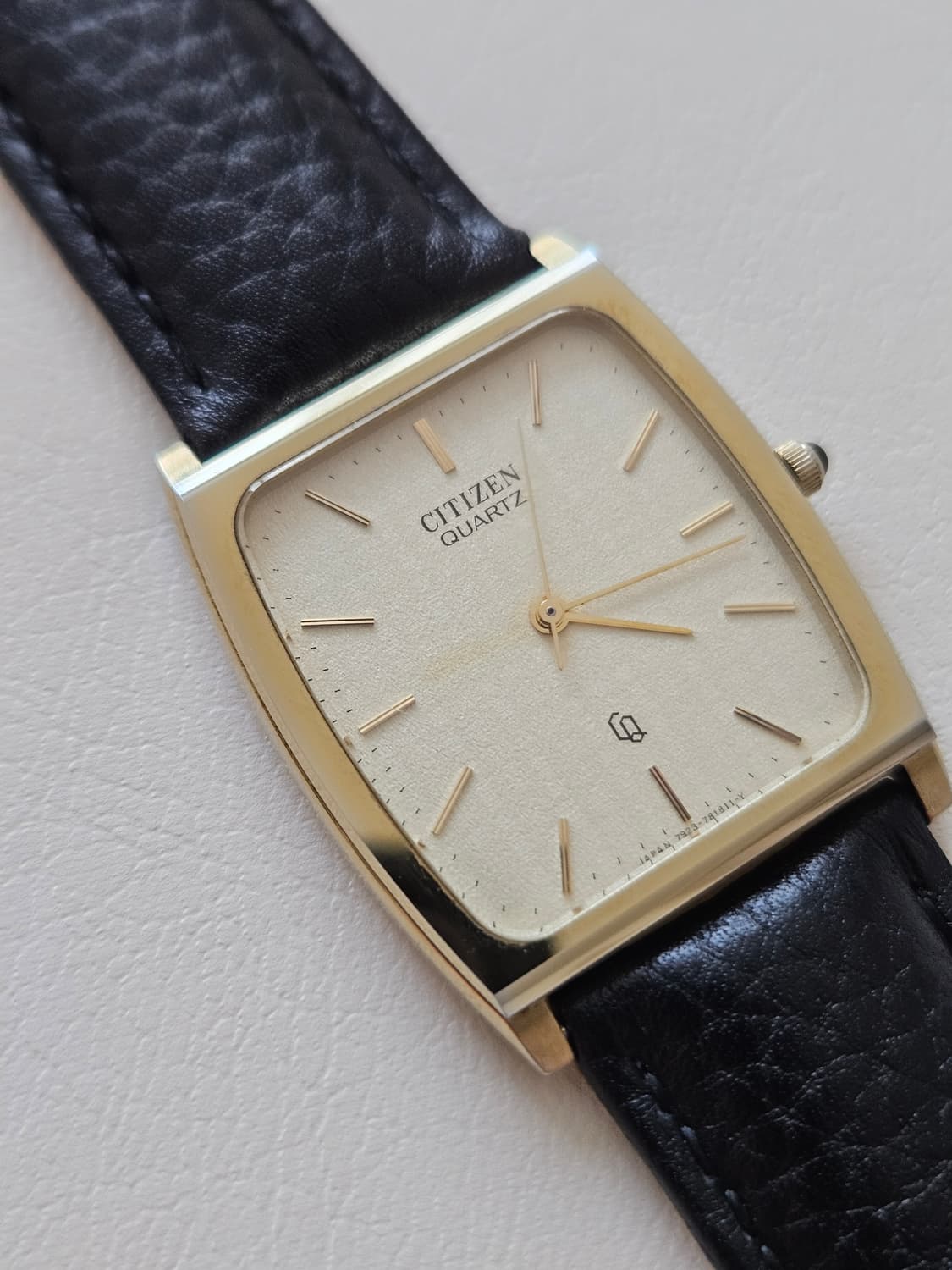 빈티지 시티즌 쿼츠 금장 가죽 시계 상품이미지1