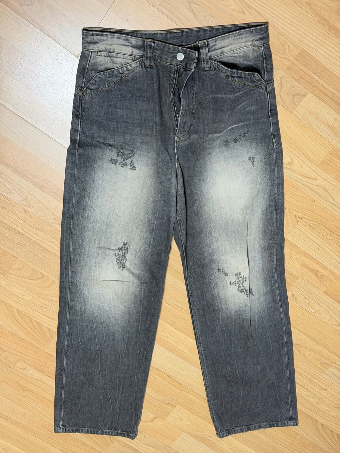 noun vintage washed denim pants, 1size 상품이미지1