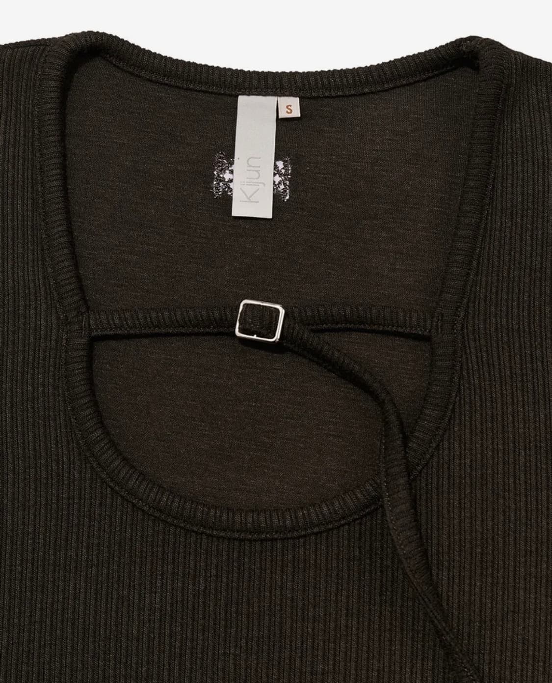 기준 벨트 유넥 탑 (다크브라운) 상품이미지3