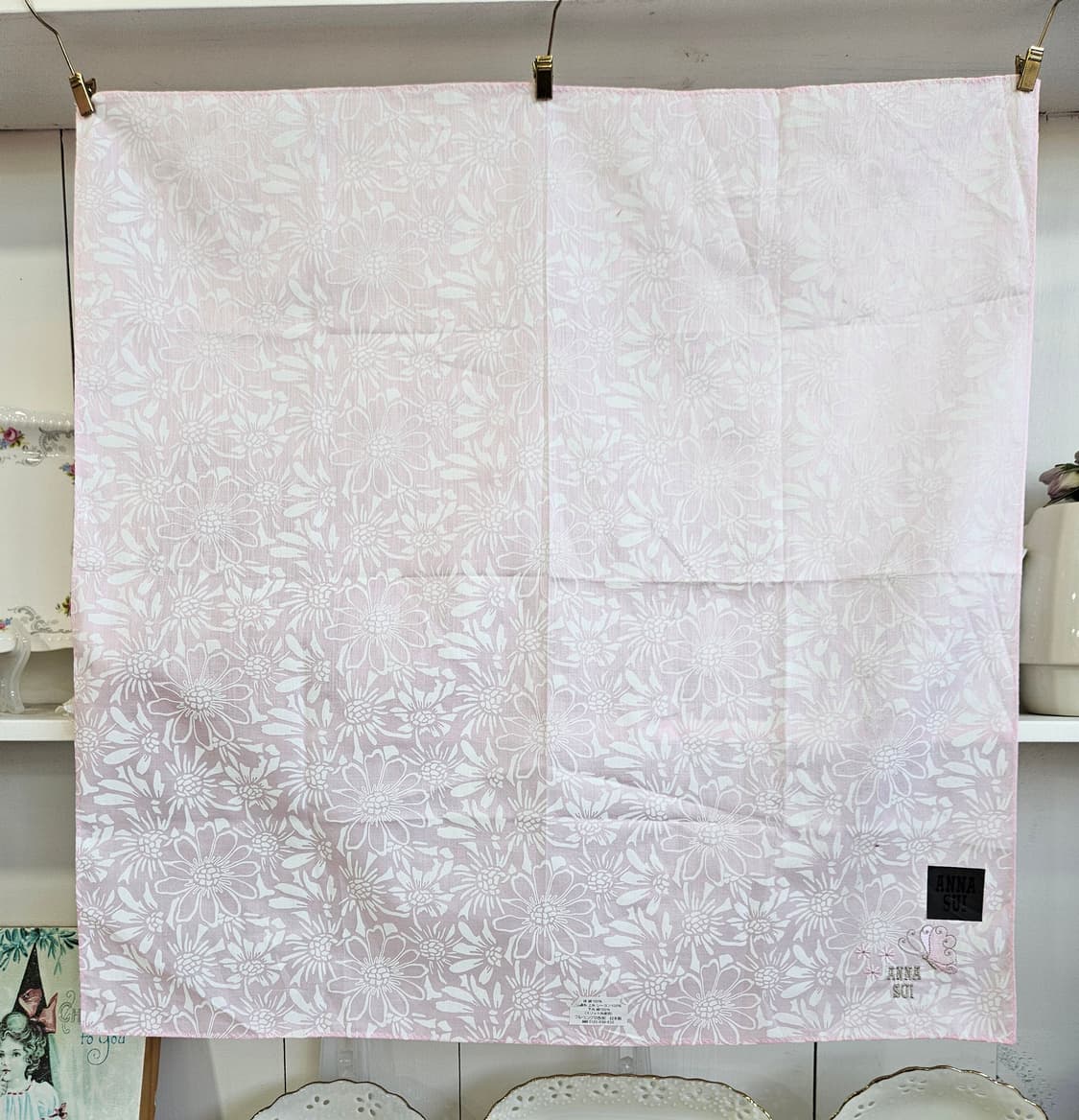 안나수이(ANNA SUI) 핑크 플라워 손수건 새상품 상품이미지2