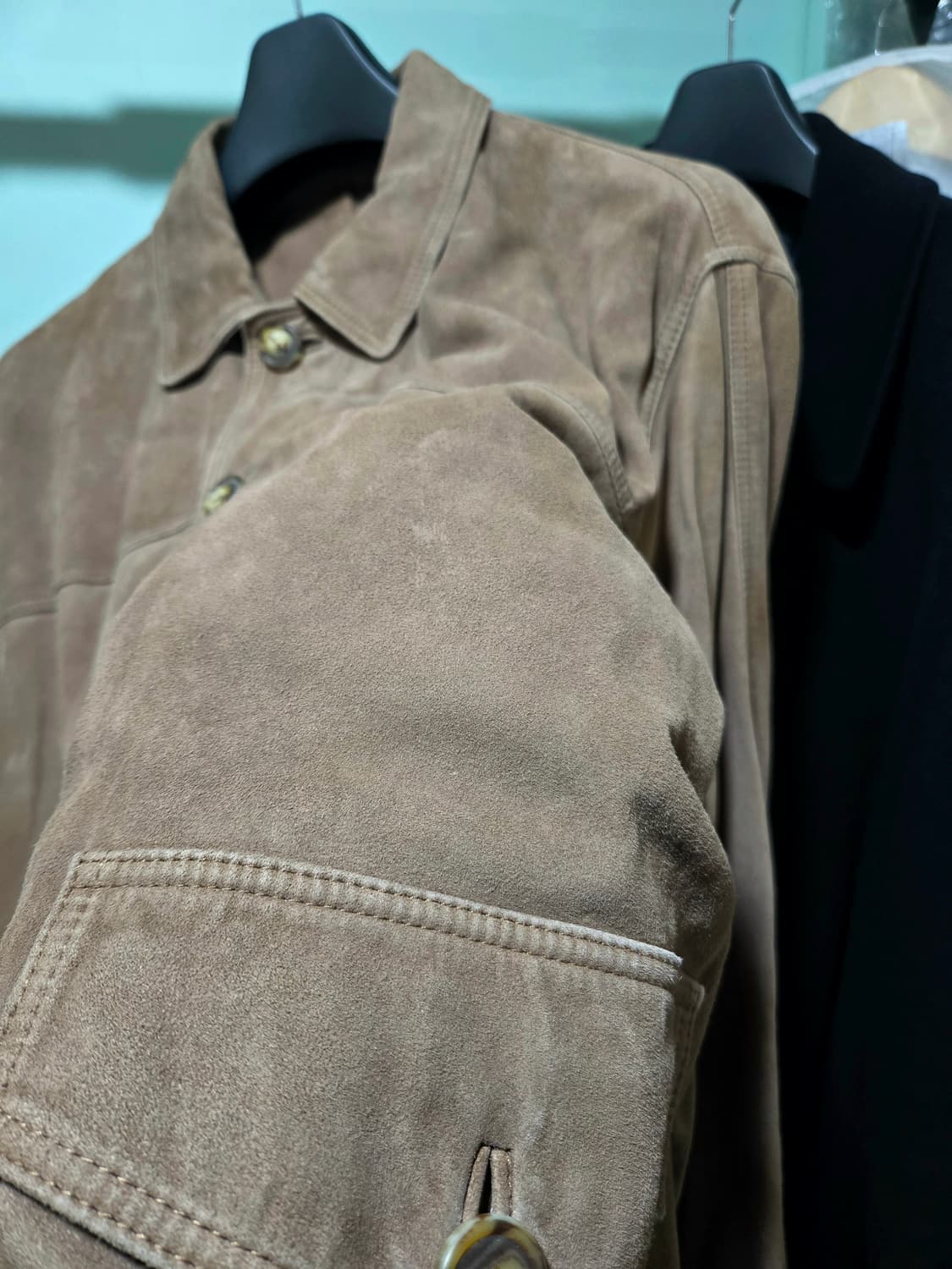 Italy made 빈티지 스웨이드 레더 자켓 2XL 브라운 110 상품이미지4