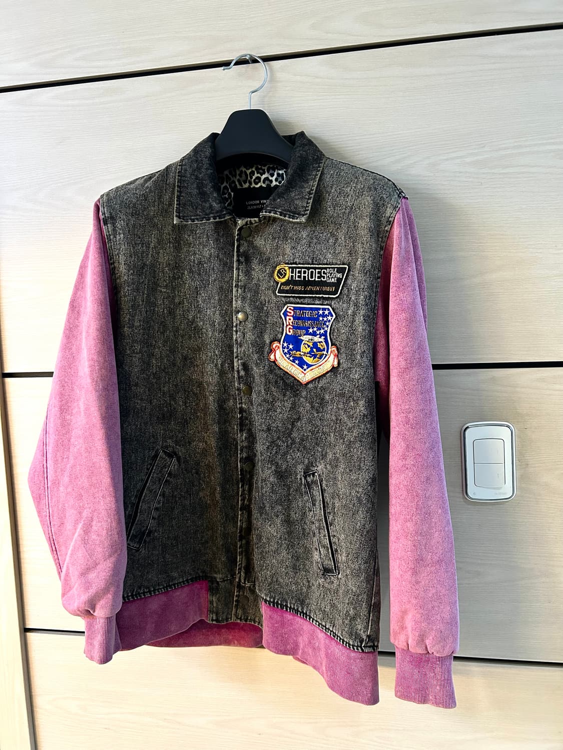 Pink Cotton Printing Varsity Jacket 상품이미지5