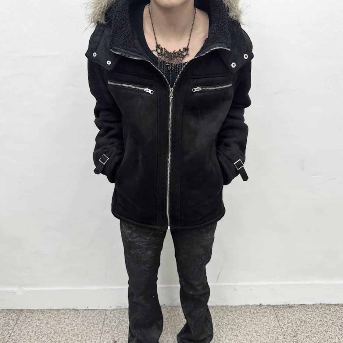 fur mouton hood jacket 상품이미지2