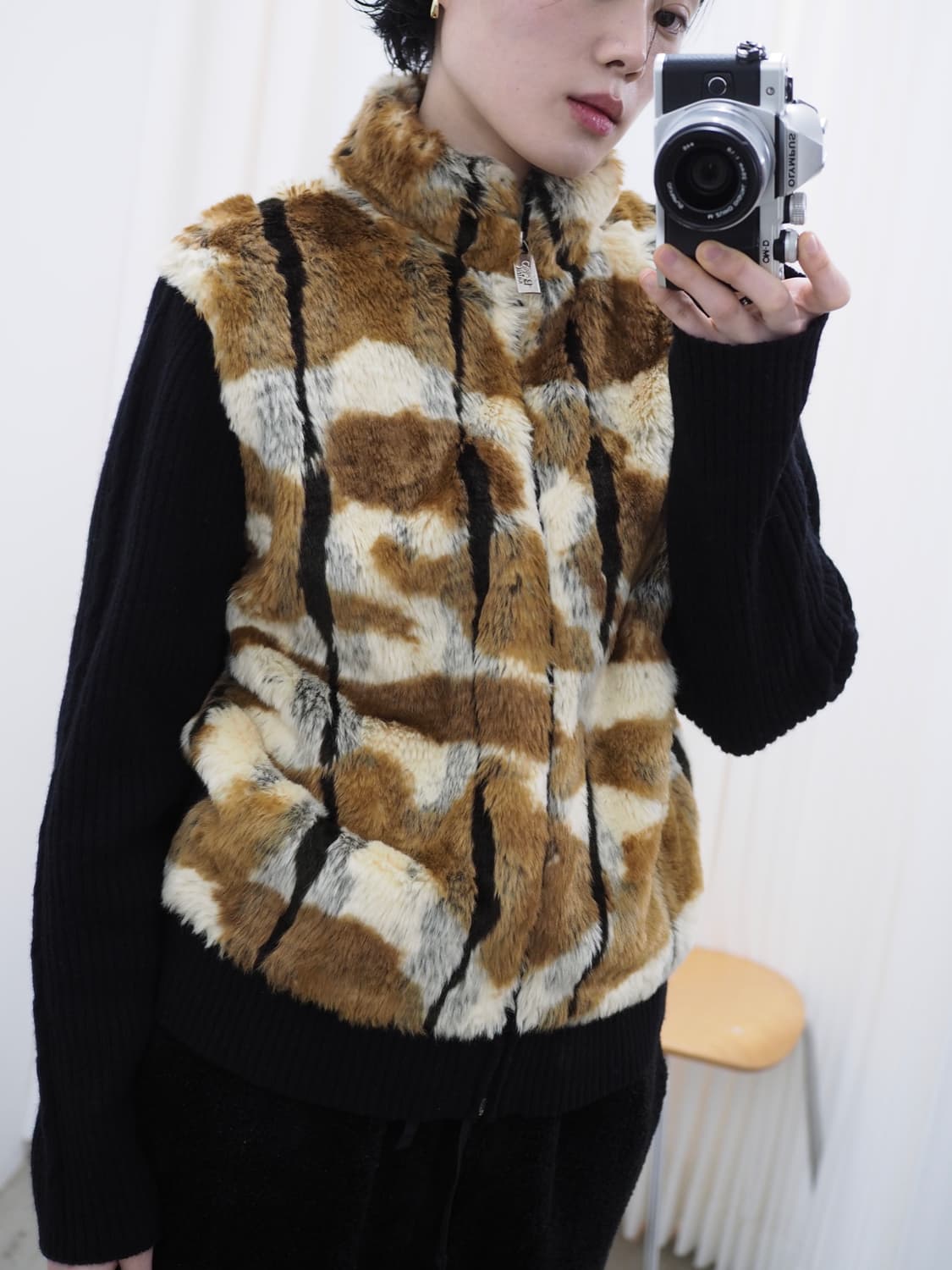 KRIZIA faux fur trim cardigan  상품이미지1