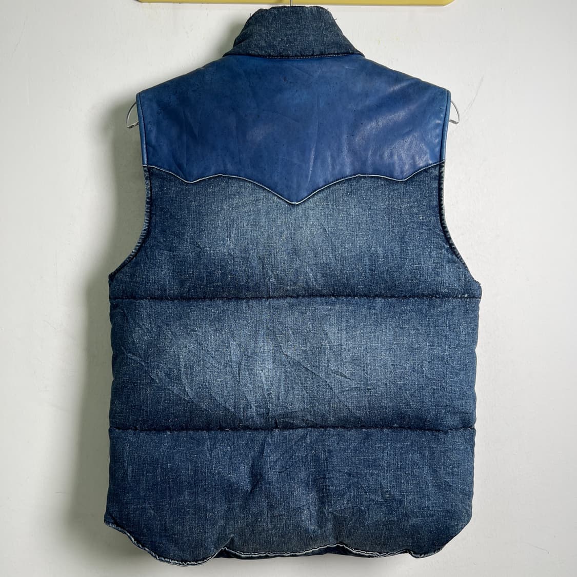 잭 로즈 인디고 데님 가죽 요크 다운 베스트 3 상품이미지6