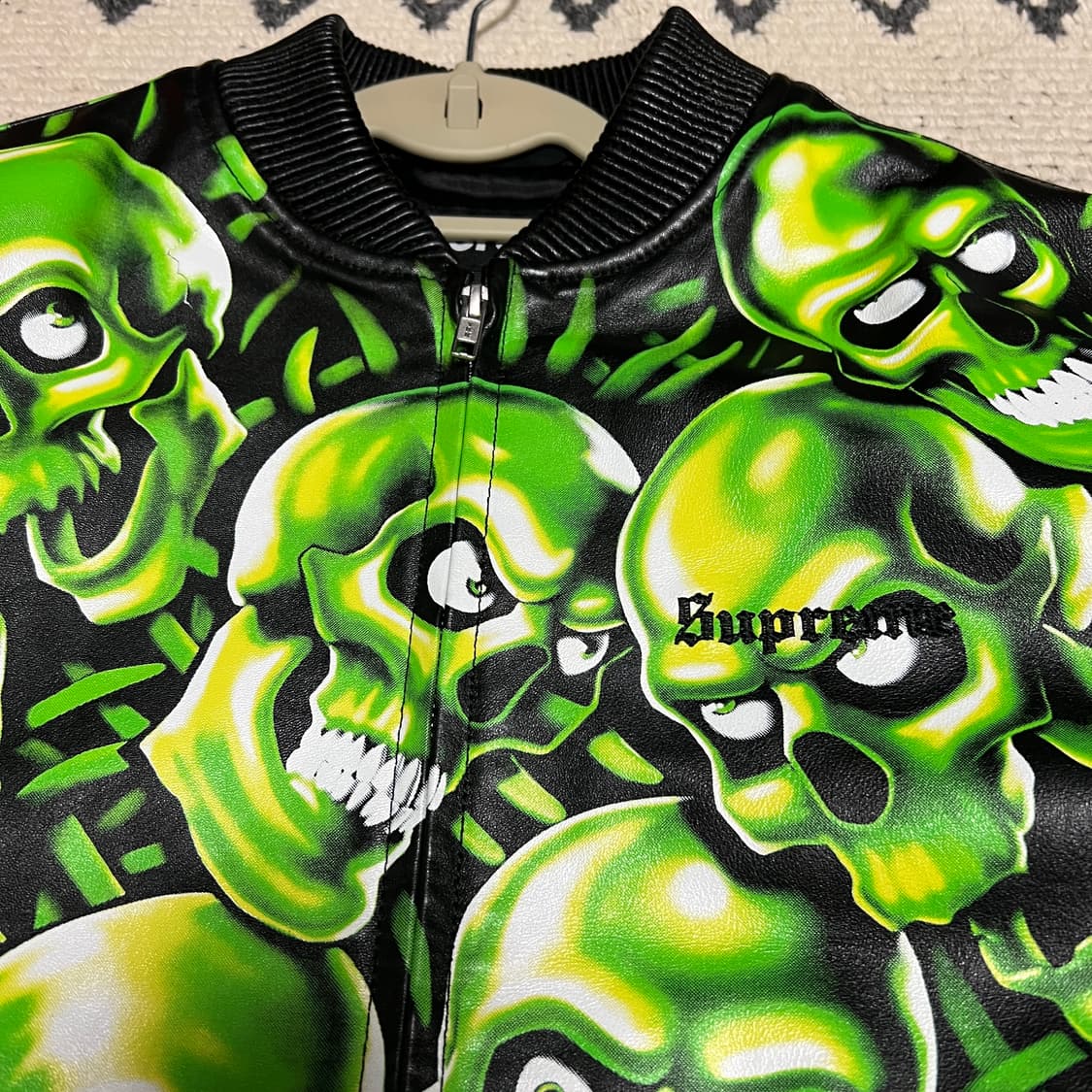 2018 슈프림 스컬파일 리얼레더 자켓 M 상품이미지2