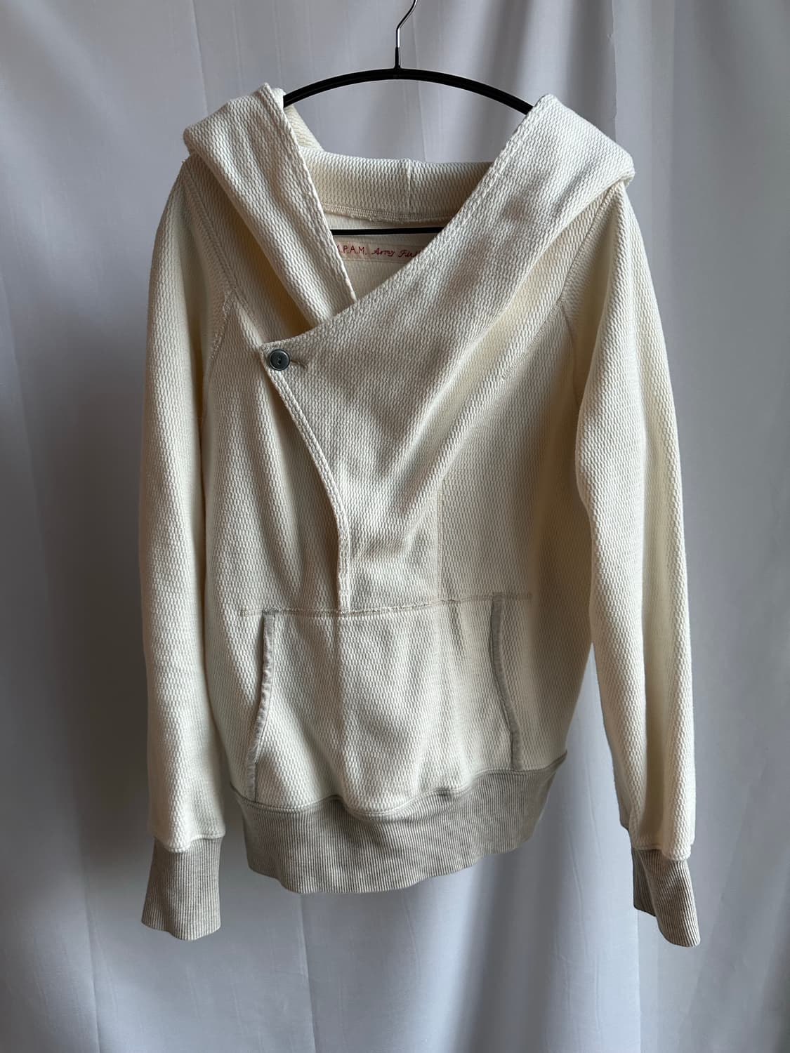 캐피탈 사선 코튼 후드티 상품이미지1