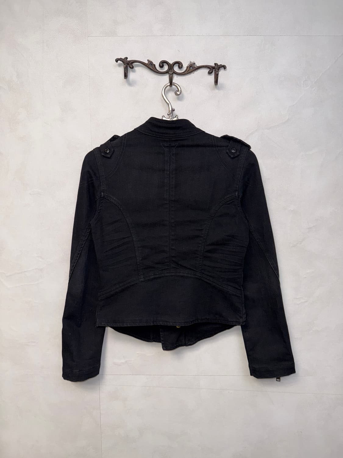 Guess black button slim rider jacket  상품이미지3