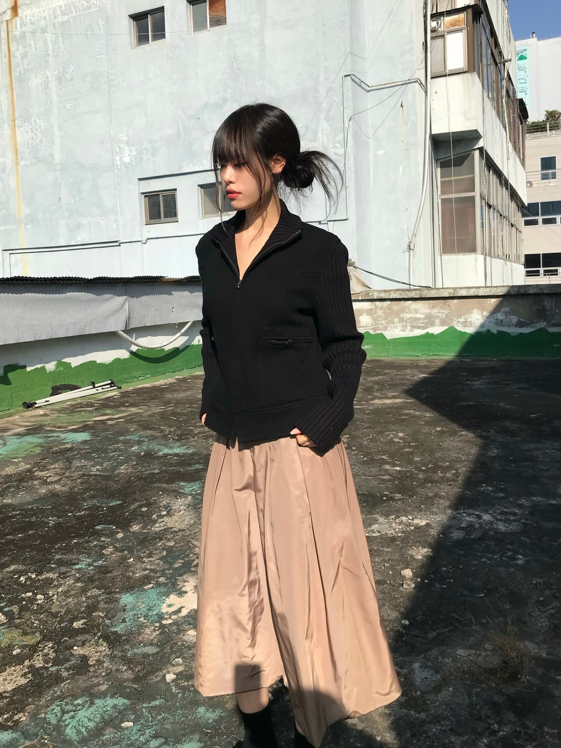 블랙 니트 집업 상품이미지4