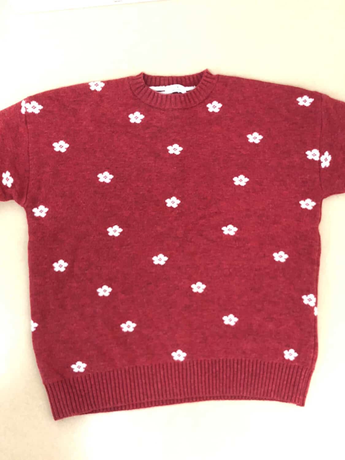 팜므뮤즈 버건디 패턴 니트 지그재그 에이블리 상품이미지2